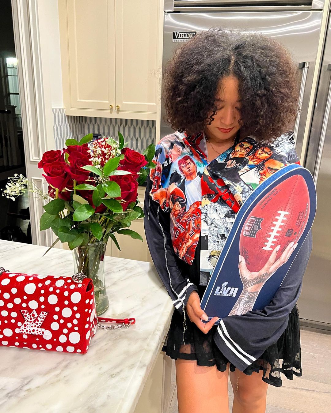 Naomi Osaka attends Rihanna's Super Bowl performance