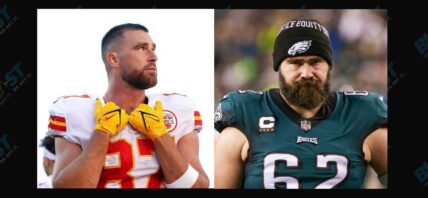 Travis Kelce (left) Jason Kelce (right)