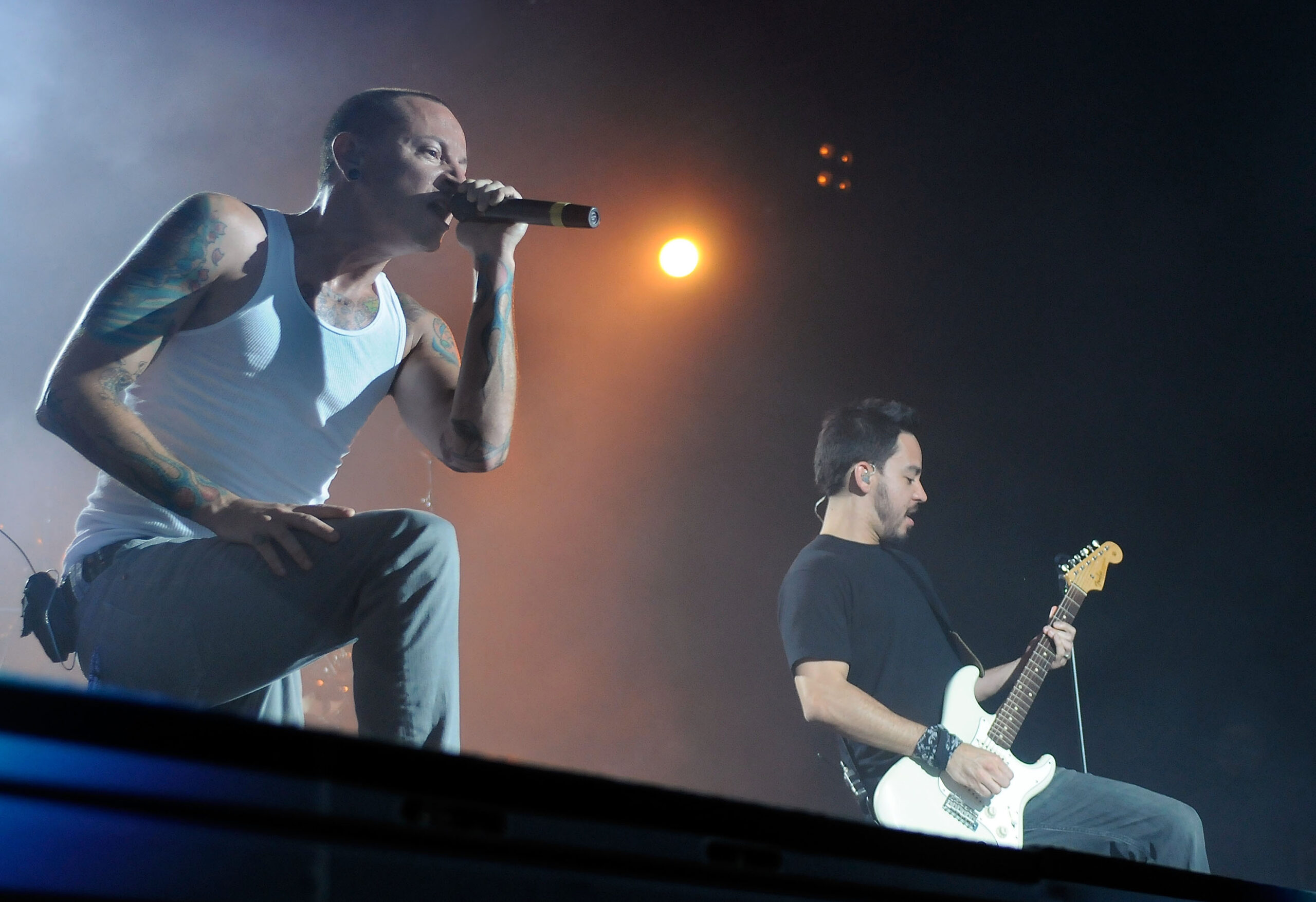 Rock music icons Chris Cornell and Chester Bennington perform at the same concert festival in West Palm Beach