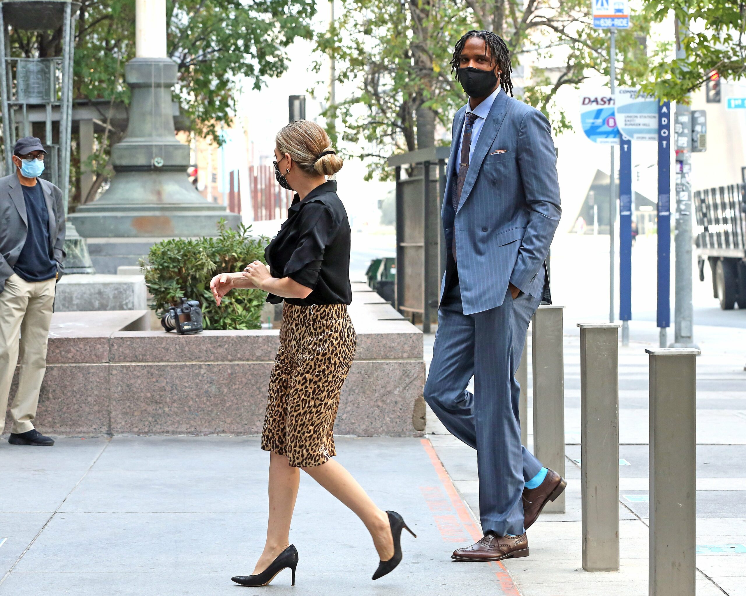 NBA player Trevor Ariza seen arriving at court