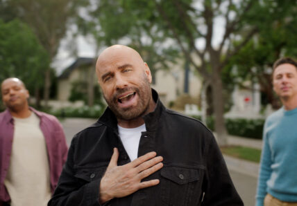 John Travolta spoofs Grease song Summer Nights in T-Mobile Super Bowl ad with Zach Braff and Donald Faison