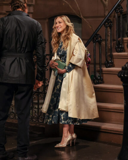 John Corbett and Sarah Jessica Parker are seen on the film set of the apos And Just Like That apos