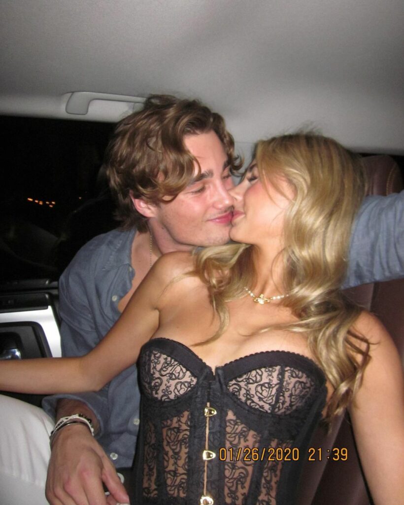 Scarlet Stallone about to kiss Louis Masquelier-Page.