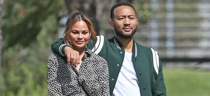 John Legend and Chrissy Teigen watch their kid play baseball