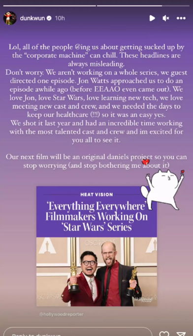 Daniel Kwan statement about working on Skeleton Crew