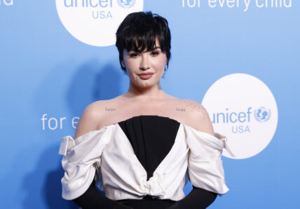 Demi Lovato arrives on the red carpet at the 2022 UNICEF Gala at The Glasshouse on Tuesday, November 29, 2022 in New York City.