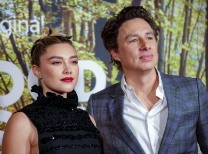 Zach Braff and Florence Pugh at Sky Original of 'A Good Person' Premiere at Ham Yard Hotel in London