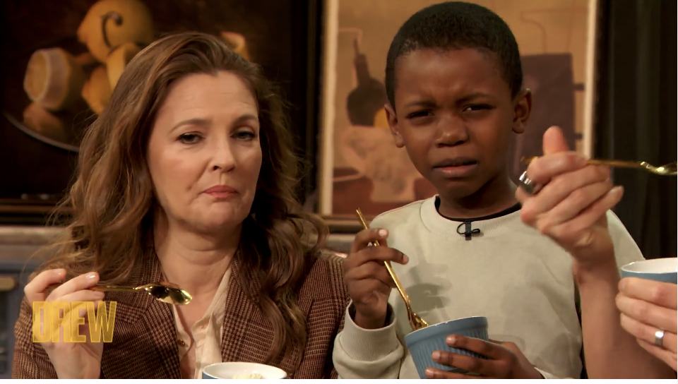 Drew Barrymore and Corn Kid
