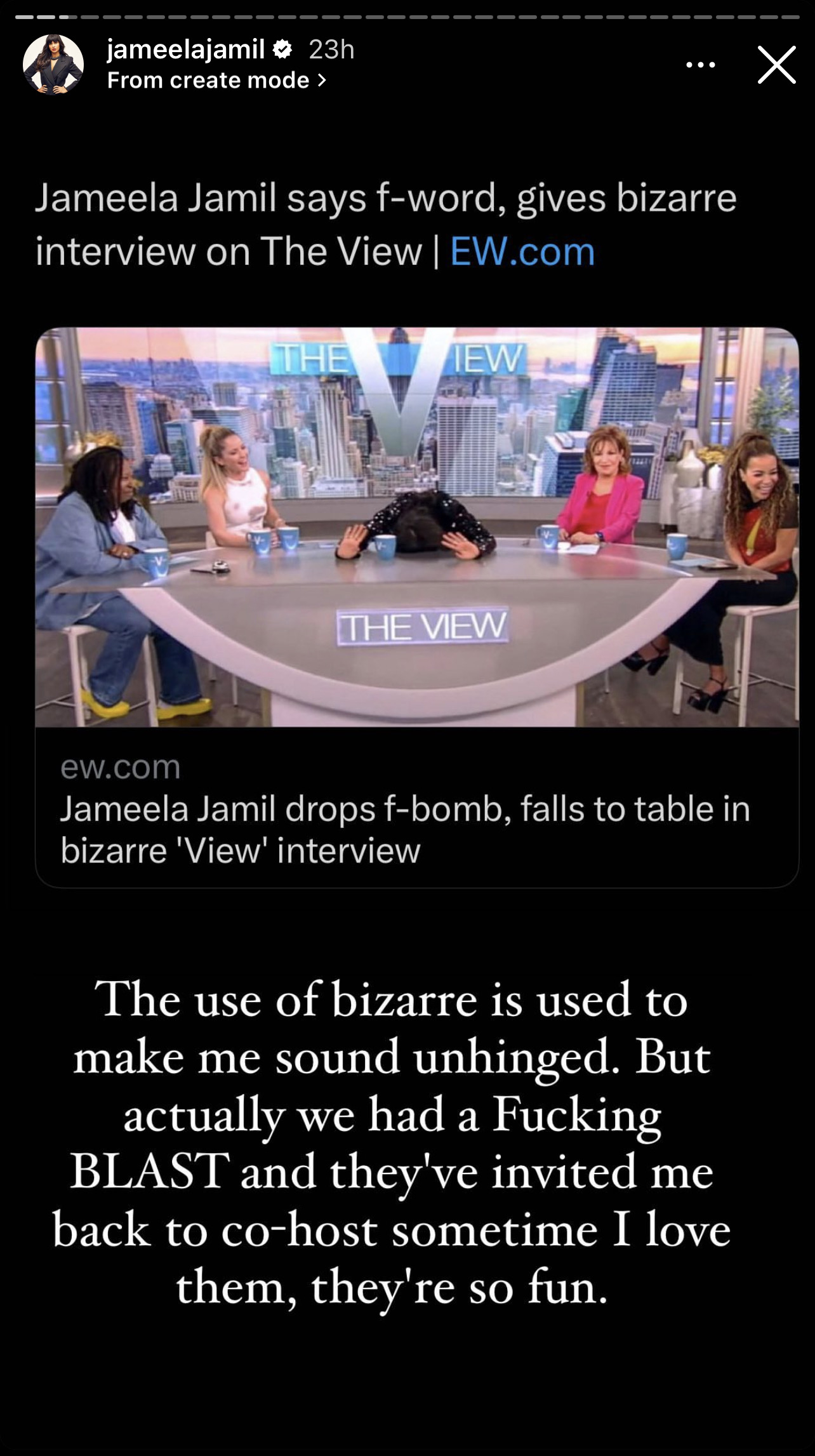 Jameela Jamil Reacts To Media's Coverage Of Her Appearance On 'The View'