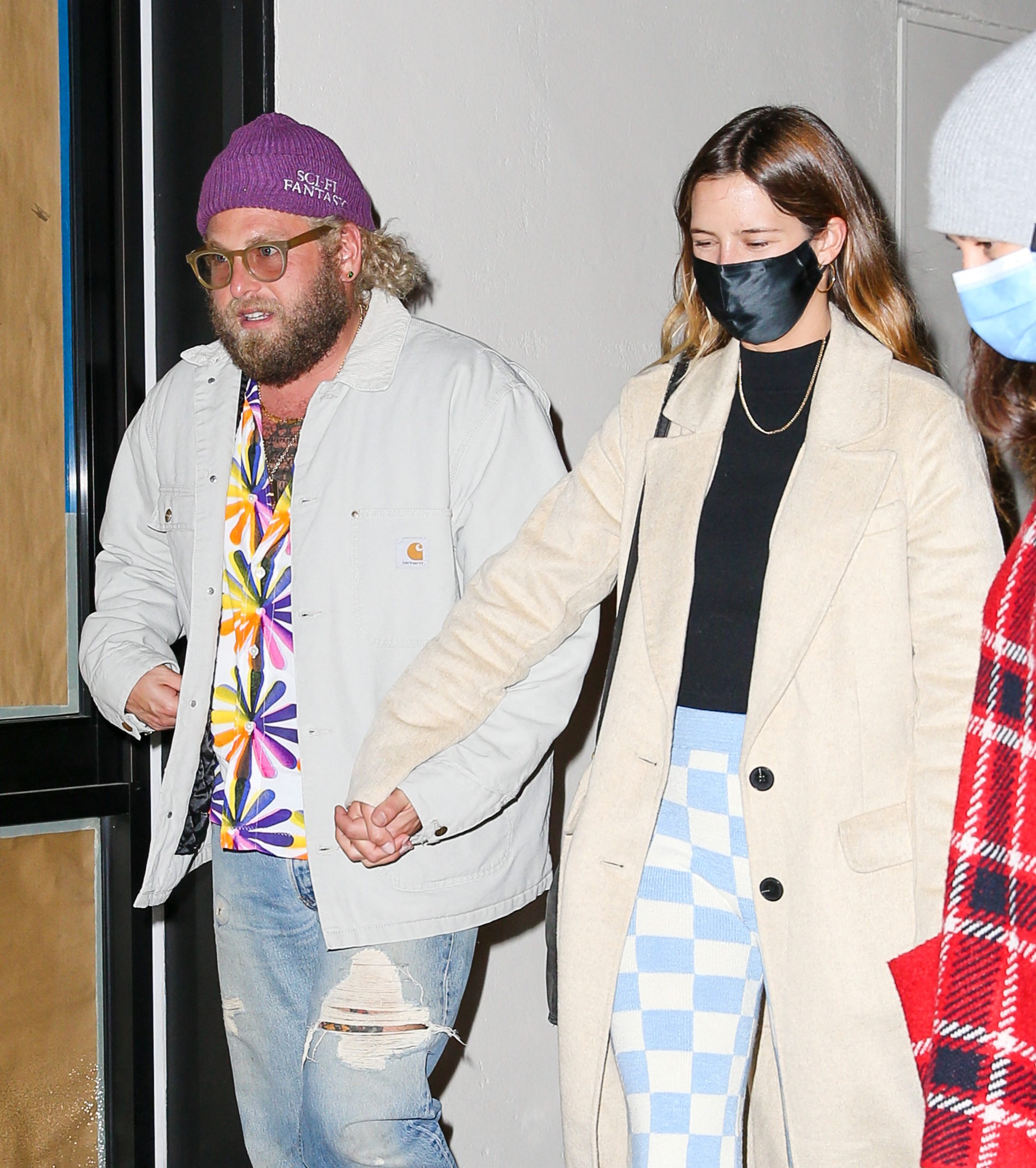 Jonah Hill seen with his girlfriend outside the Paris Theatre in New York City