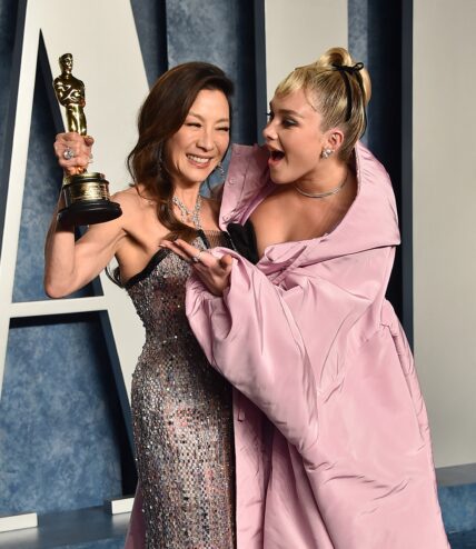 Michelle Yeoh and Florence Pugh at the Vanity Fair Oscar Party