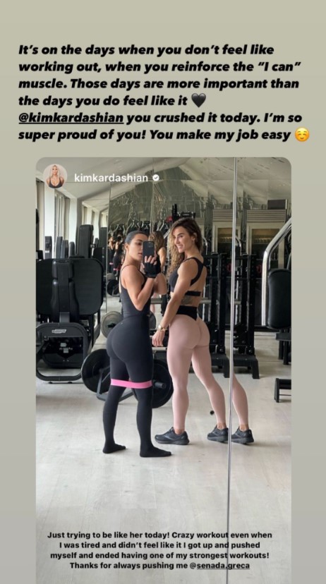 Senada Greca training Kim Kardashian