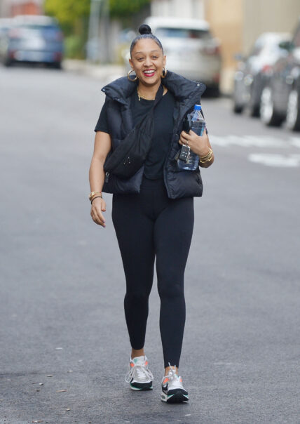 Tia Mowry is all smiles while hitting the gym in L.A.