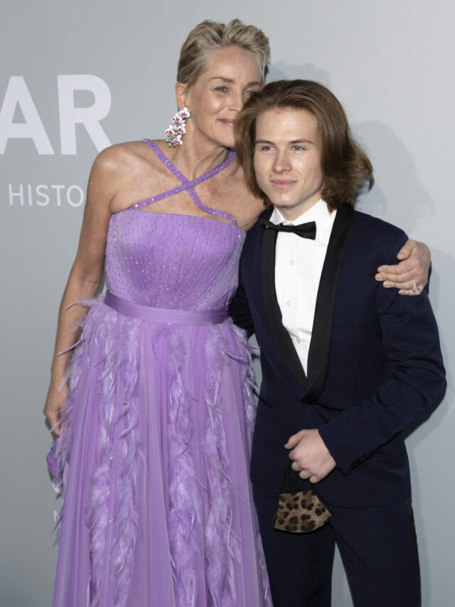 Sharon Stone with son Roan
