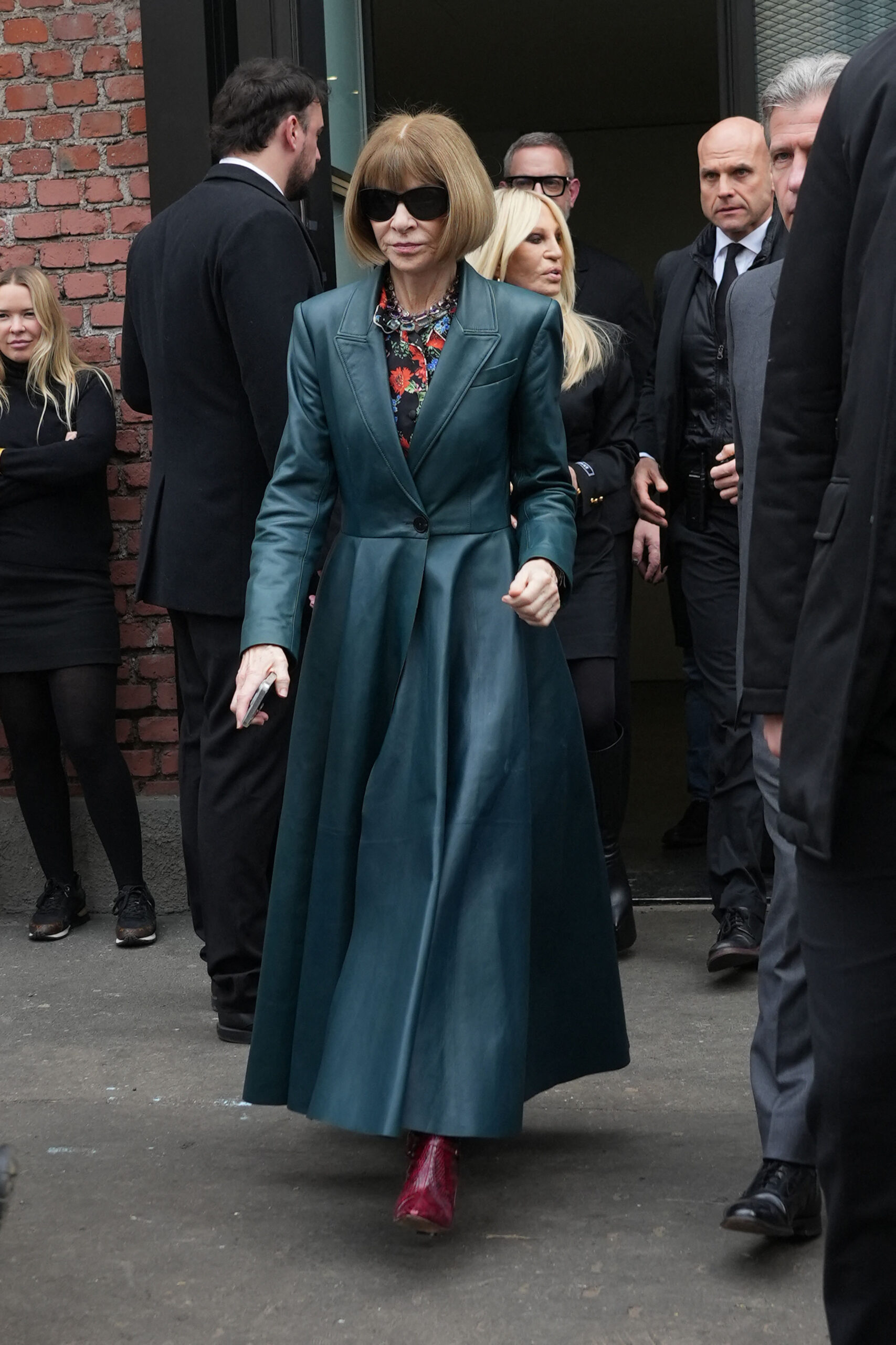 Vogue Editor Anna Wintour At Fendi Show at Milan Fashion Week
