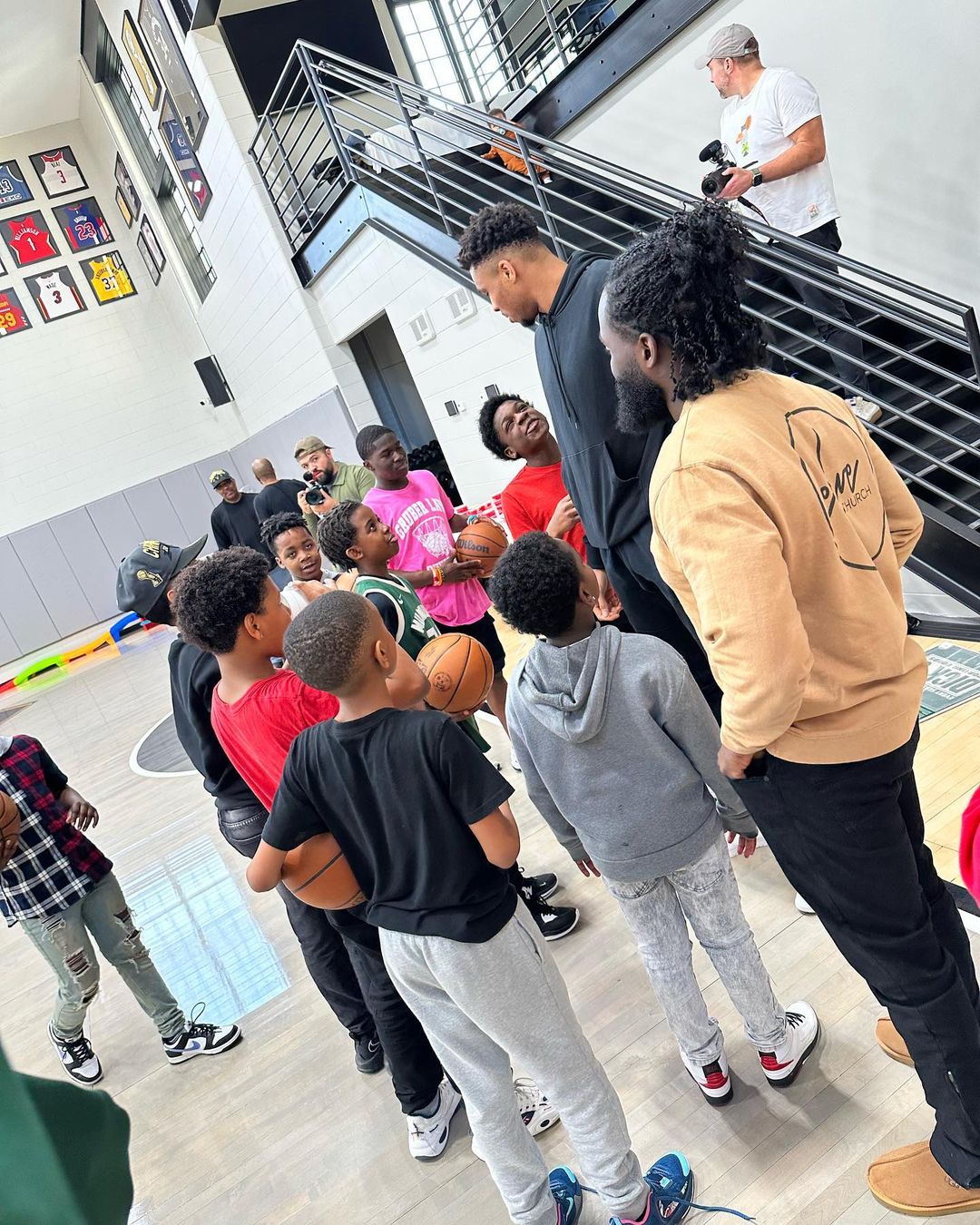Giannis Antetokounmpo and Evolve Church youth
