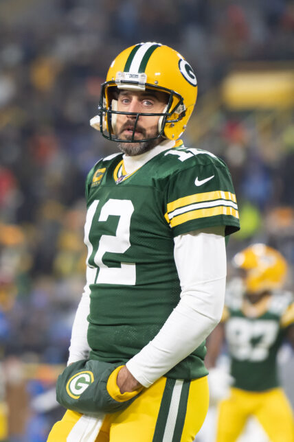 Aaron Rodgers playing at Lions vs Packers JAN 08