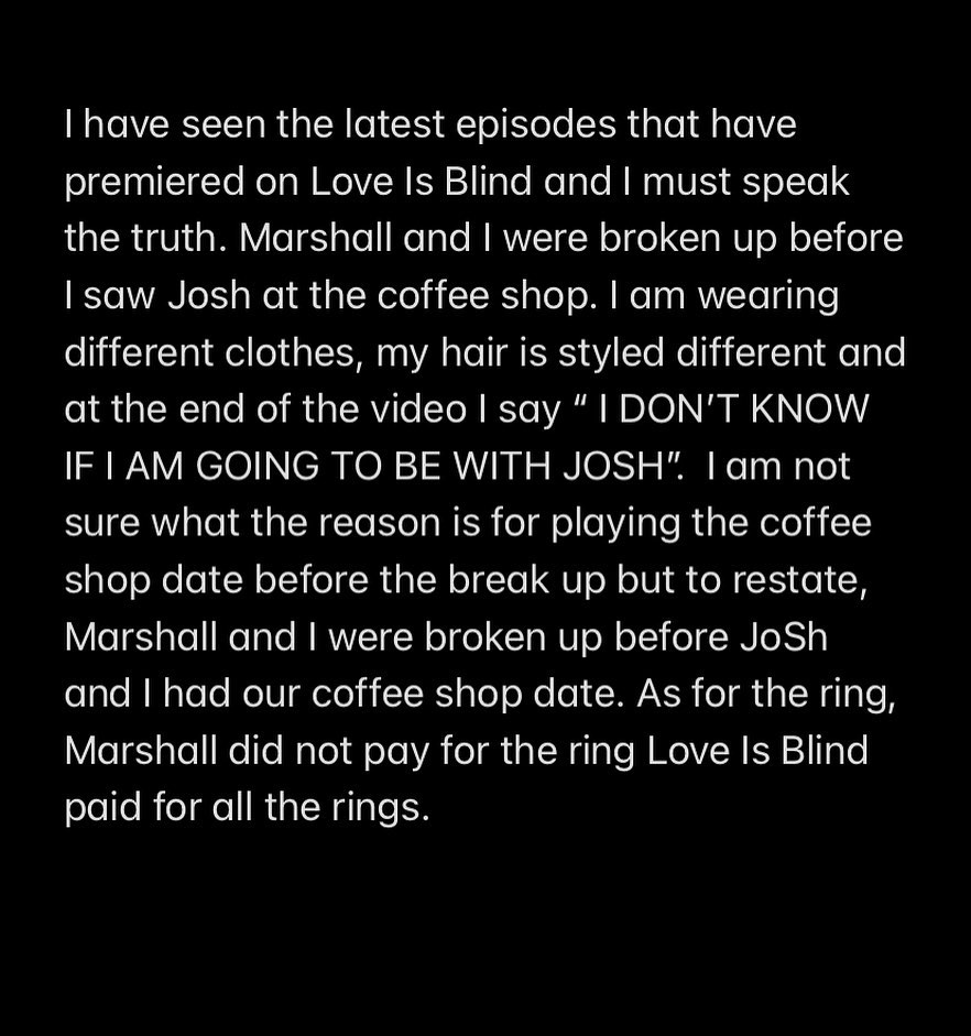 Jackie Bonds statement about Josh and Marshall