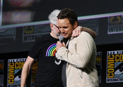 Guardians of the Galaxy Vol. 3 director James Gunn and star Chris Pratt at Comic-Con 2022.
