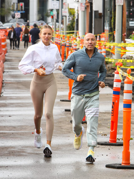 Jason Oppenheim and Marie-Lou Nurk jogging in West Hollywood