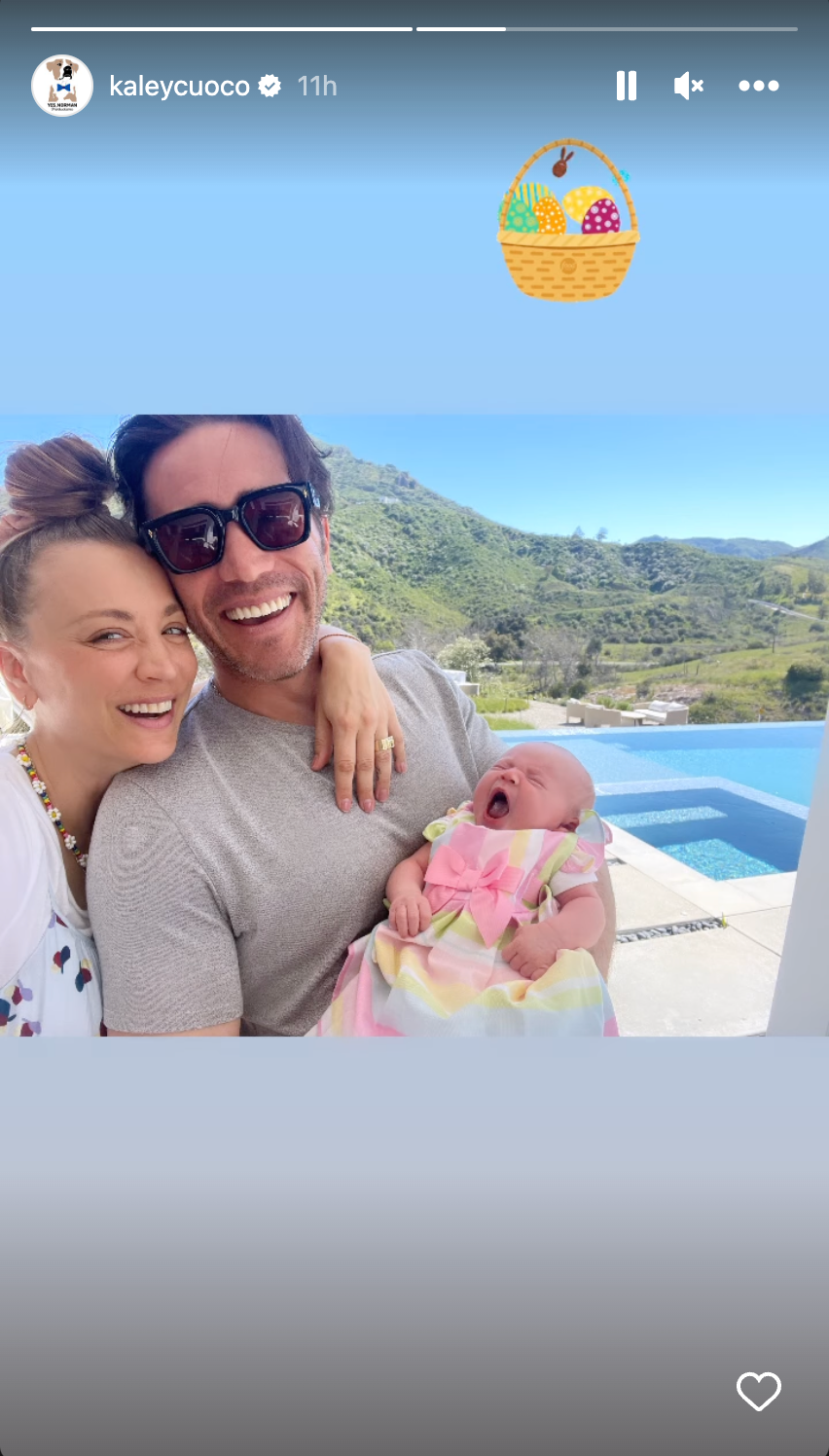 Kaley Cuoco and Tom Pelphrey celebrate Daughter's first Easter