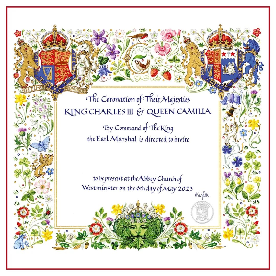 King Charles' coronation invitation unveiled