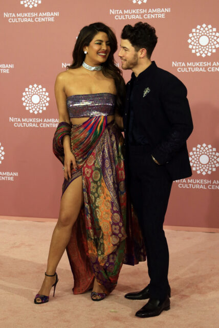 Priyanka Chopra and husband Nick Jonas attend the NMACC Gala in Mumbai, India