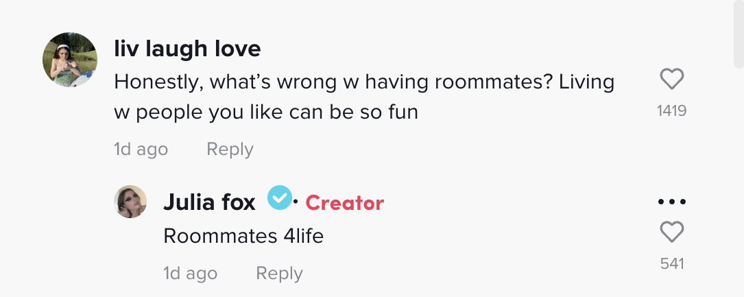 Julia Fox Claps Back At Shamers Who Don't Like That She's '40 With A Roommate'
