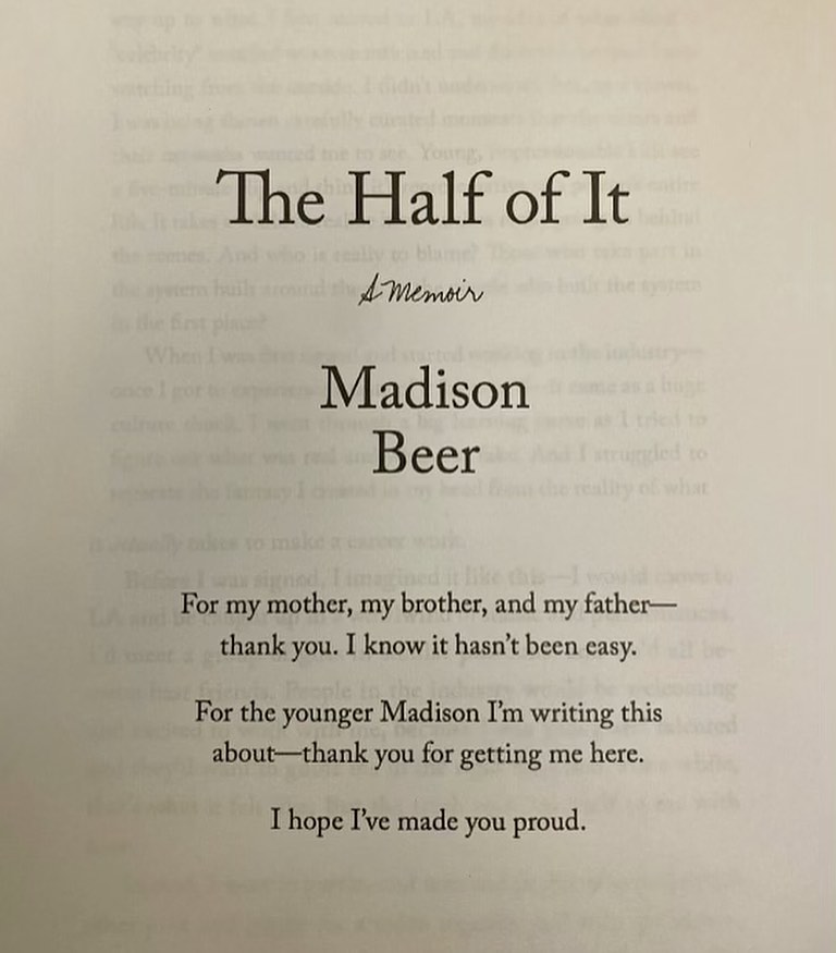 Madison Beer Dedicates Memoir To Family Who Suffered Through Hard Times With Her