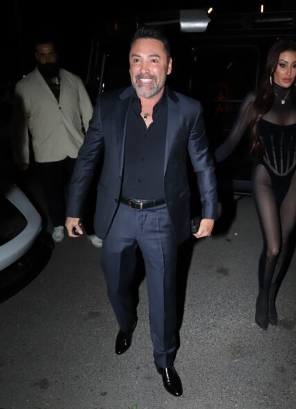 Oscar De La Hoya seen headed to dinner after signing his new million dollar fighter Ryan Garcia
