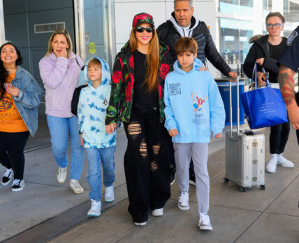 Shakira and her children Sasha and Mila Pique Mubarek touch down at JFK Airport in New York