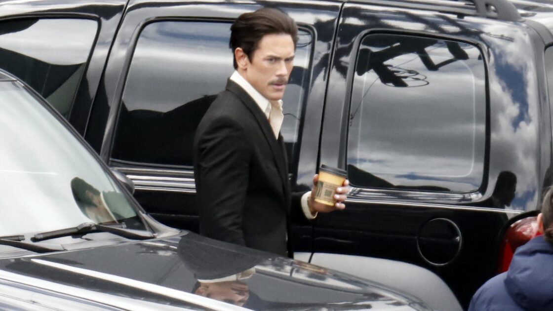 Tom Sandoval is seen taking a smoke break while filming Vanderpump Rules reunion segment in Los Angeles