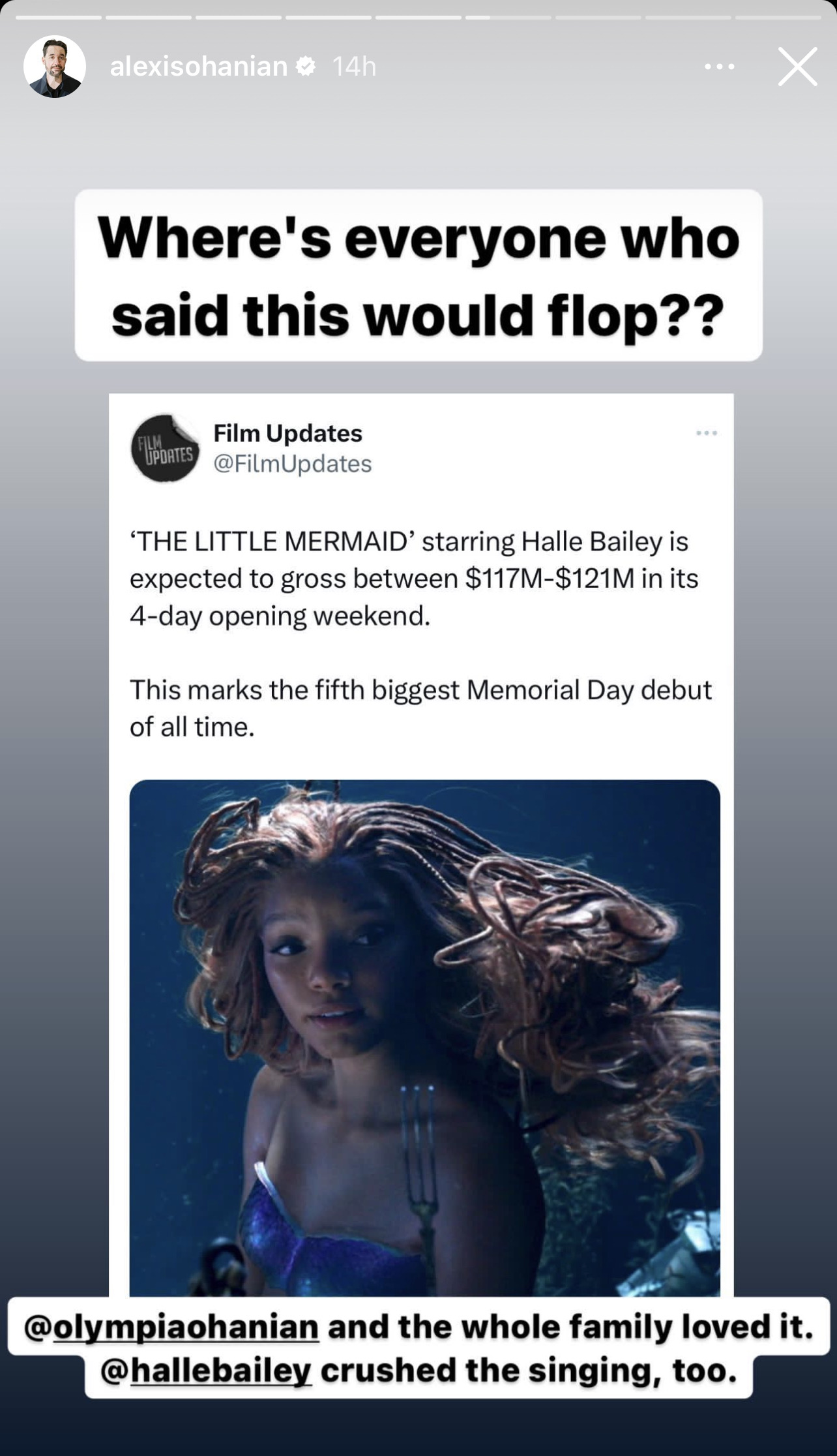 Serena Williams' Husband Alexis Ohanian Praises 'The Little Mermaid' Success