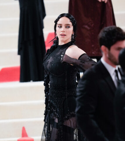 Bille Eilish arrives at The 2023 Met Gala Celebrating "Karl Lagerfeld: A Line Of Beauty" on May 1, 2023 in New York City