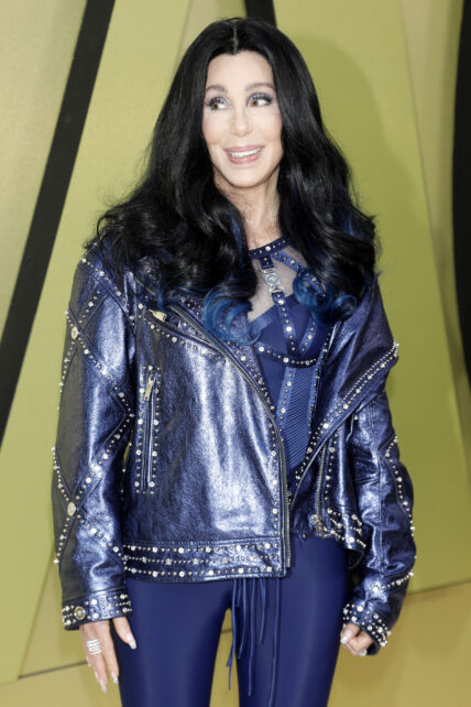 Cher at the Versace FW23 Show at the Pacific Design Center on March 9, 2023 in West Hollywood