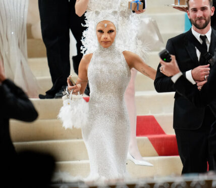 Doja Cat arrives at The 2023 Met Gala Celebrating "Karl Lagerfeld: A Line Of Beauty" on May 1, 2023 in New York City