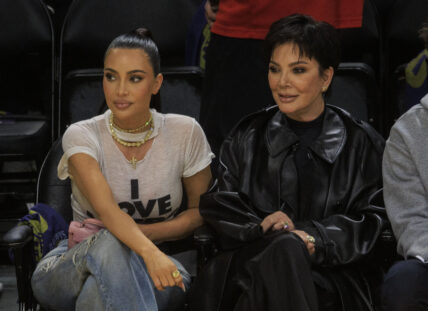 Km Kardashian and mom Kris Jenner at Lakers vs. Warriors Game 4