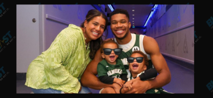 Giannis Antetokounmpo and Mariah Riddlesprigger