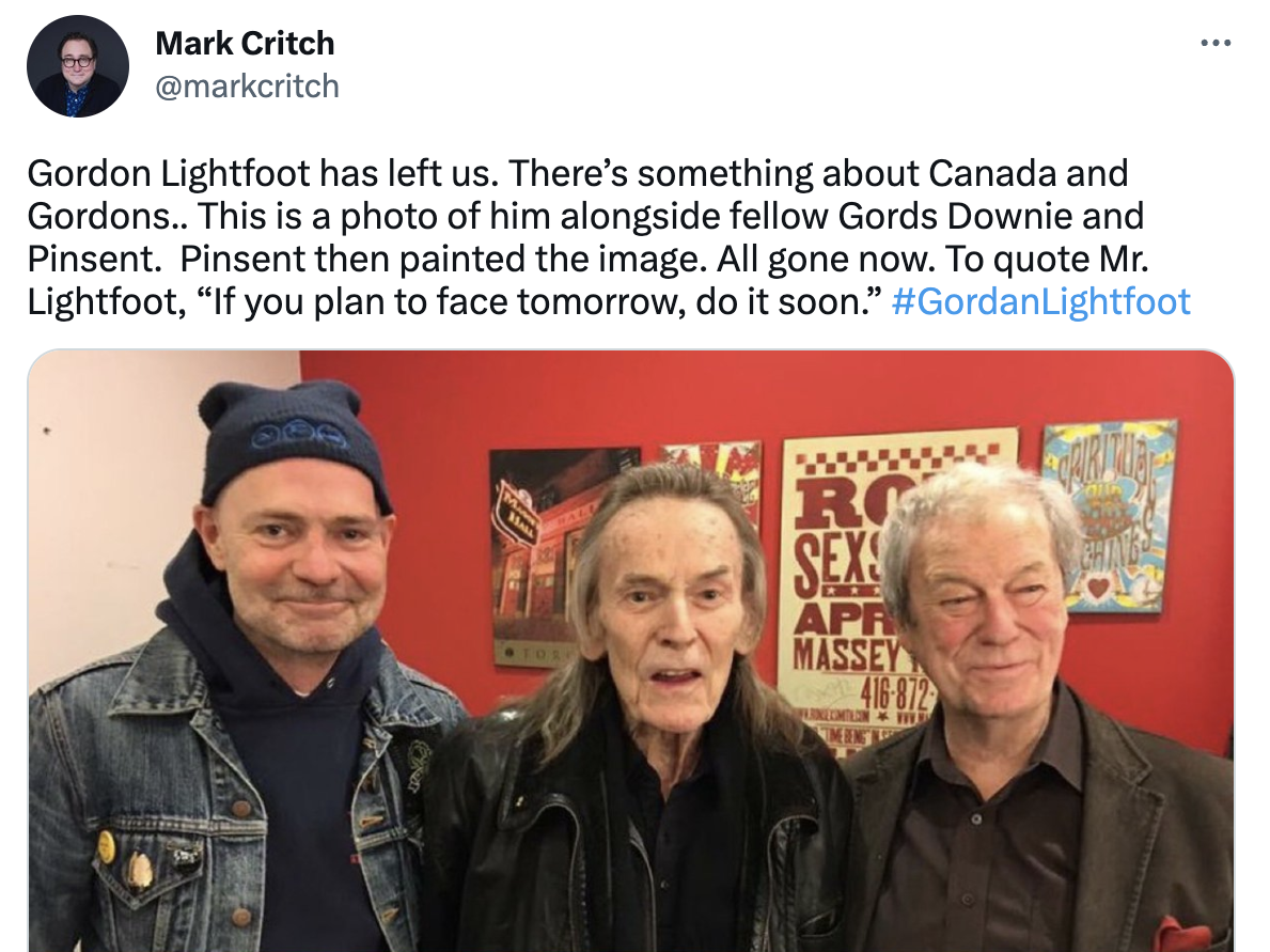 Sentimental Tributes Pour In For Music Icon Gordon Lightfoot