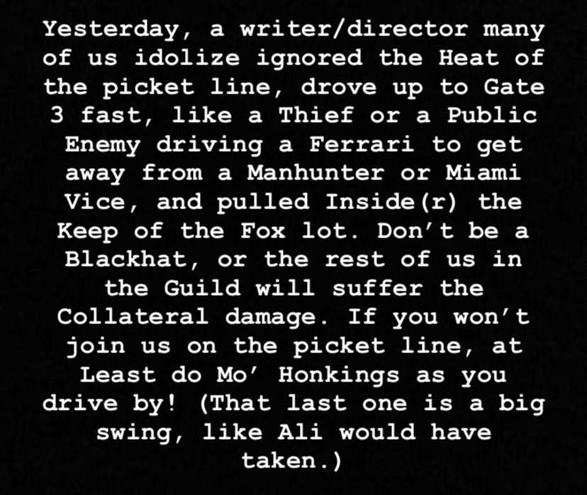 Director Michael Mann Crosses WGA Picket Lines Amid 'Heat 2' Rumors
