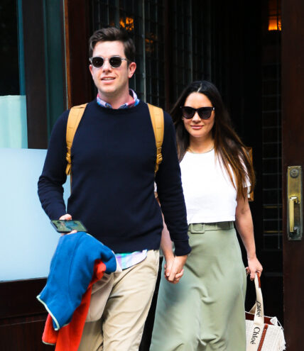 John Mulaney and Olivia Munn seen holding hands while heading to the comedian's standup show at Madison Square Garden in New York City