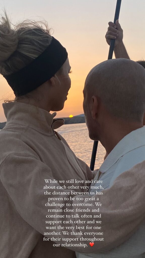 Jason Oppenheim's Instagram story statement about his breakup with Mary-Lou Nurk