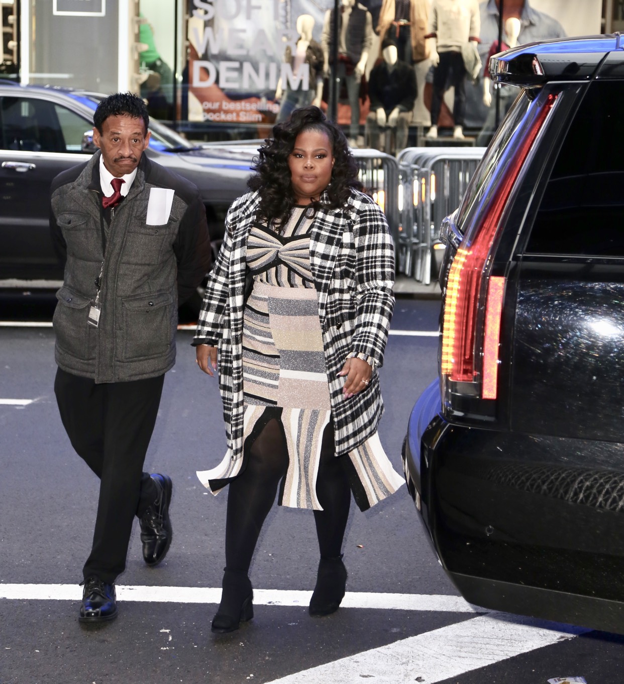 Amber Riley seen arriving to Good Morning America
