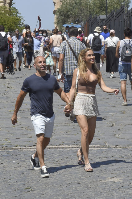 Chrishell Stause and Jason Oppenheim at the Colosseum and Roman Forum