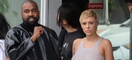 Kanye West seen in good spirits while shopping SUPREME and showing off his hummer with wife Bianca and friend