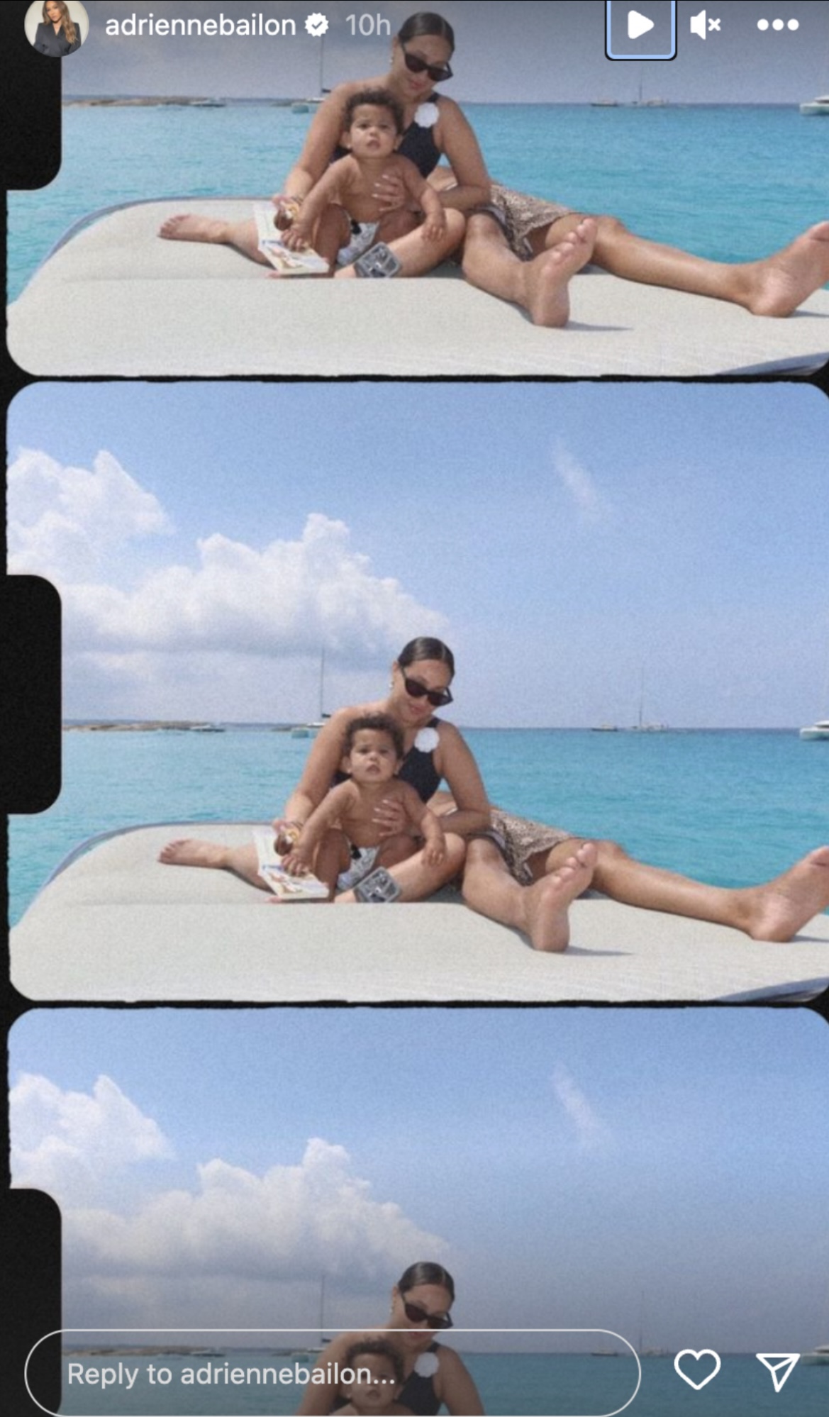 Adrienne Bailon stuns in bikini with son while on vacation in Ibiza