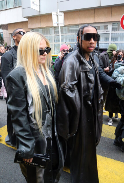 Singer Avril Lavigne and Tyga attend Y/Project runway in Paris