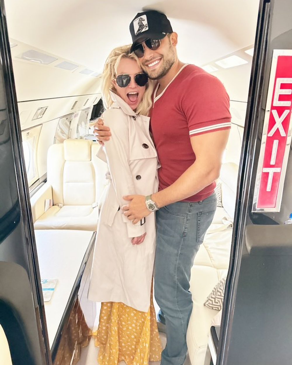 Britney Spears Requests A Margarita On Her Private Plane With Sam Asghari