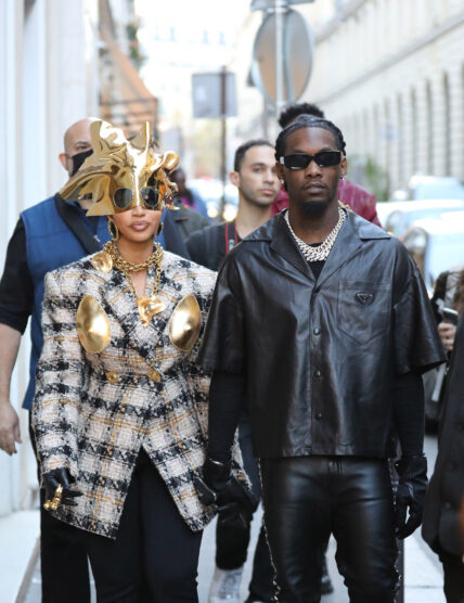 Cardi B and Offset seen shopping at Dior store in Paris