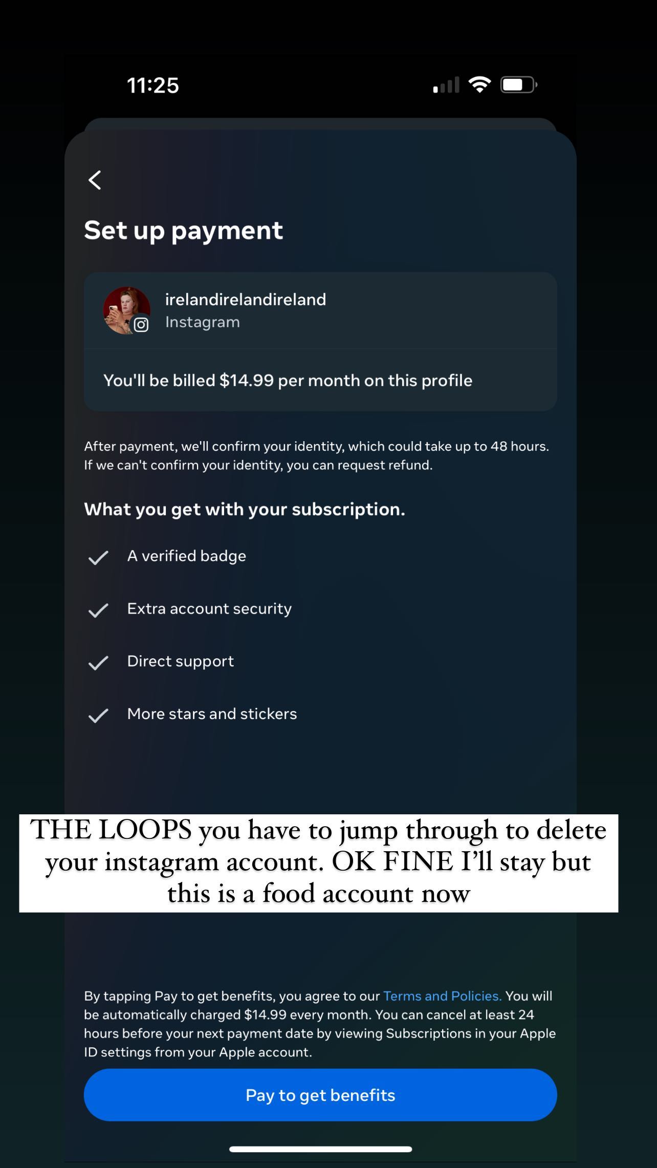 Ireland Baldwin tries and fails to delete Instagram